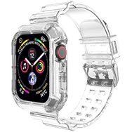 Microsonic Apple Watch Series 5 44 mm Transparent Clear Band Şeffaf Uyumlu Kordon
