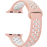 Microsonic Apple Watch Series 6 40 mm Pembe Beyaz Rainbow Sport Band Kordon
