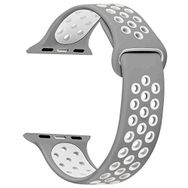 Microsonic Apple Watch Series 6 40 mm Rainbow Band Gri Beyaz Uyumlu Kordon