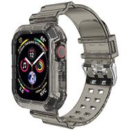 Microsonic Apple Watch Series 6 40 mm Transparent Clear Band Siyah Kordon