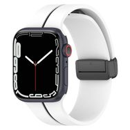 Microsonic Apple Watch Series 6 44 mm Ribbon Line Beyaz Siyah Kordon