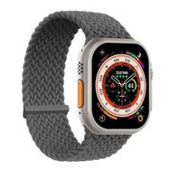 Microsonic Apple Watch Series 7 41 mm Braided Solo Loop Band Koyu Gri 127 mm Small Kordon