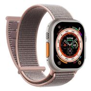 Microsonic Apple Watch Series 7 41 mm Hasırlı Woven Spor İlmik Rose Gold Uyumlu Kordon