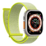 Microsonic Apple Watch Series 7 41 mm Hasırlı Woven Spor İlmik Sarı Uyumlu Kordon