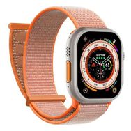 Microsonic Apple Watch Series 7 41 mm Hasırlı Woven Spor İlmik Turuncu Uyumlu Kordon