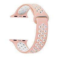 Microsonic Apple Watch Series 7 41 mm Pembe Beyaz Rainbow Sport Band Kordon