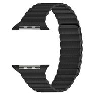 Microsonic Apple Watch Series 7 41 mm Twist Leather Loop için Siyah