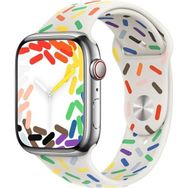 Microsonic Apple Watch Series 7 41 mm V2 Pride Edition Beyaz Silikon Kordon