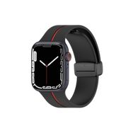 Microsonic Apple Watch Series 7 45 mm Kırmızı Siyah Ribbon Line Kordon