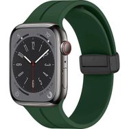 Microsonic Apple Watch Series 7 45 mm Koyu Yeşil Ribbon Line Kordon