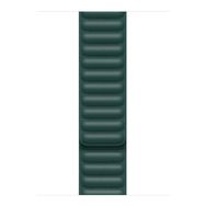 Microsonic Apple Watch Series 7 45 mm Leather Link Band Koyu Yeşil Uyumlu Kordon