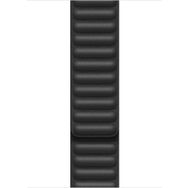 Microsonic Apple Watch Series 7 45 mm Leather Link Band Siyah Kordon