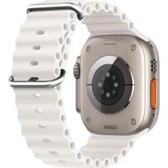 Microsonic Apple Watch Series 7 45 mm Ocean Band Beyaz Kordon