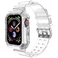 Microsonic Apple Watch Series 7 45 mm Transparent Clear Band Şeffaf Uyumlu Kordon