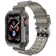 Microsonic Apple Watch Series 7 Transparent Clear Band Siyah 41 mm Kordon