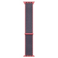 Microsonic Apple Watch Series 8 45 mm için Hasırlı Woven Sport İlmik Koyu Pembe