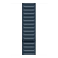 Microsonic Apple Watch Series 8 45 mm için Leather Link Band Lacivert Kordon