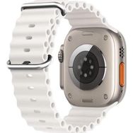 Microsonic Apple Watch Series 8 Ocean Band Beyaz 41 mm Kordon