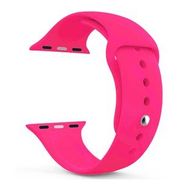 Microsonic Apple Watch Series 8 Silikon Koyu Pembe 41 mm Kordon