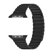 Microsonic Apple Watch Series 8 Twist Leather Loop Siyah 41 mm Kordon