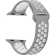 Microsonic Apple Watch Series 9 41 mm Rainbow Sport Band Gri Beyaz Kordon