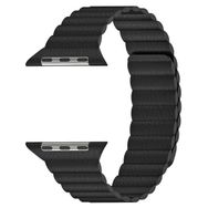 Microsonic Apple Watch Series 9 41 mm Twist Leather Loop Siyah Kordon