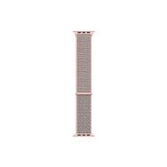 Microsonic Apple Watch Series 9 45 mm Hasırlı Woven Sport Loop Rose Gold Kordon