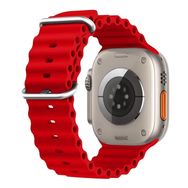 Microsonic Apple Watch Series 9 45 mm Ocean Band Kırmızı Kordon