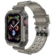 Microsonic Apple Watch Series 9 Transparent Clear Band Siyah 41 mm Kordon