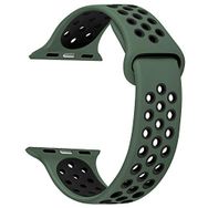 Microsonic Apple Watch Ultra için Rainbow Sport Kayış Yeşil Siyah Kordon