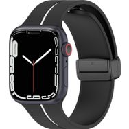 Microsonic Apple Watch Ultra Ribbon Line Beyaz Siyah Kordon