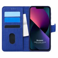 Microsonic Appple iPhone 13 Fabric Book Wallet Lacivert Kılıf