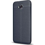 Microsonic Asus Zenfone 4 Selfie 5.5inç ZD553KL Deri Dokulu Silikon Lacivert Kılıf