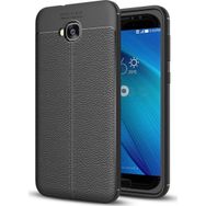 Microsonic Asus Zenfone 4 Selfie 5.5inç ZD553KL Deri Dokulu Silikon Siyah Kılıf