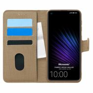 Microsonic Casper Via F20 Fabric Book Wallet Gold Cep Telefon Kılıfı