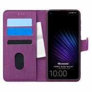 Microsonic Casper Via F20 Fabric Book Wallet Mor Cep Telefon Kılıfı