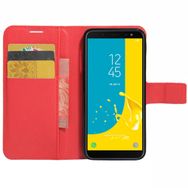 Microsonic Cüzdanlı Deri Samsung Galaxy J6 Kırmızı Kılıf