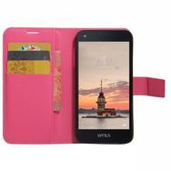 Microsonic Cüzdanlı Deri Vestel Venüs V3 5010 Pembe Kılıf