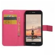 Microsonic Cüzdanlı Deri Vestel Venüs V3 5020 Pembe Kılıf