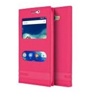 Microsonic General Mobile GM6 Dual View Gizli Mıknatıslı Pembe Kılıf