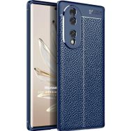 Microsonic Honor 70 Deri Dokulu Silikon Lacivert Cep Telefon Kılıfı