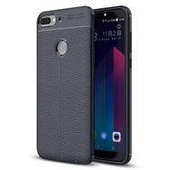 Microsonic Htc Desire 12 Plus Deri Dokulu Silikon Lacivert Kılıf