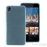 Microsonic HTC Desire 728G Transparent Soft Mavi Kılıf