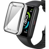 Microsonic Huawei Band 7 Kılıf 360 Full Round Soft Silicone Gümüş Kardon