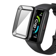 Microsonic Huawei Band 7 Kılıf 360 Full Round Soft Silicone Siyah Kordon