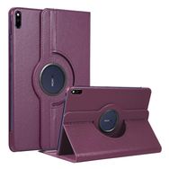 Microsonic Huawei MatePad 10.4 inç 360 Rotating Stand Deri Mor Tablet Kılıfı