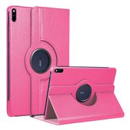 Microsonic Huawei MatePad 10.4 inç 360 Rotating Stand Deri Pembe Tablet Kılıfı