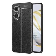 Microsonic Huawei Nova 10 SE Deri Dokulu Silikon Siyah Kılıf