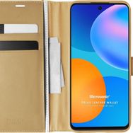 Microsonic Huawei P Smart 2021 Delux Leather Wallet Gold Cep Telefonu Kılıfı
