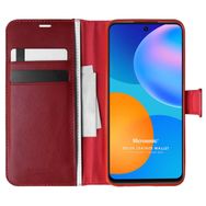 Microsonic Huawei P Smart 2021 Delux Leather Wallet Kırmızı Cep Telefonu Kılıfı